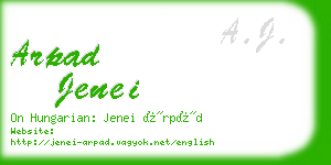 arpad jenei business card